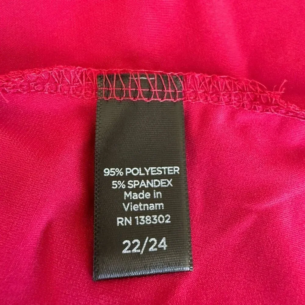 VIP by Avenue Magenta Smocked Shoulder Blouse Shirt Top Size 22/24 NWT